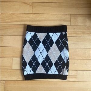 Forever 21 Black and Cream Mini Pencil Skirt